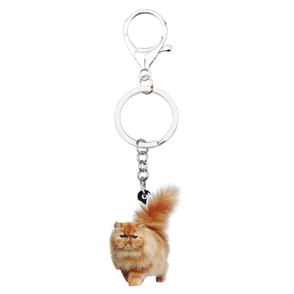 WEVENI акриловые жирные пушистые кошки котенок брелки для ключей кольца ювелирные изделия для женщин девочек Подростковая сумка автомобильные Подвески Аксессуары для домашних животных