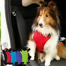 Car Pet Dog Seat Belt Lead Adjustable Auto Harness Dog Leash Safety Seat Belt Collar Size M Neck 48-72CM Chest 56-72CM