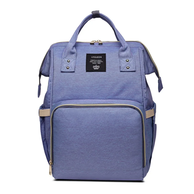 Lequeen сумка для подгузников рюкзак для мам сумка для ухода Портативная сумка для подгузников сумка большой емкости Дорожная сумка для кормления сумка для подгузников для детской коляски - Цвет: Blue purple