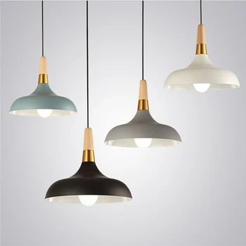 

Nordic Pendant Lamp Modern Study Lamps Simple Round Living Room Pendant Light Creative Restaurant Macaron Wooden Art Lights
