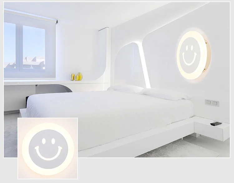 DE.SOUL Wall Lamps Smile Face Wall Lamps 12W 7W Acrylic Wall Sconce Kids Cartoon Bed Room Bedside Aisle Creative Wall Sconce_04