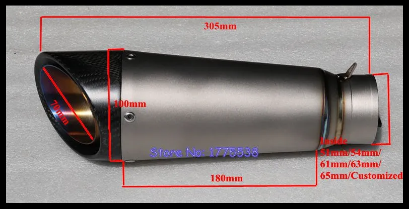 Новая модель ID: 51 мм(")/54 мм(2.1") /61 мм(2.")/63 мм(2.5") /65 мм(2.") Титан сплав motorcyclemotorbike глушитель выхлопной трубы escape
