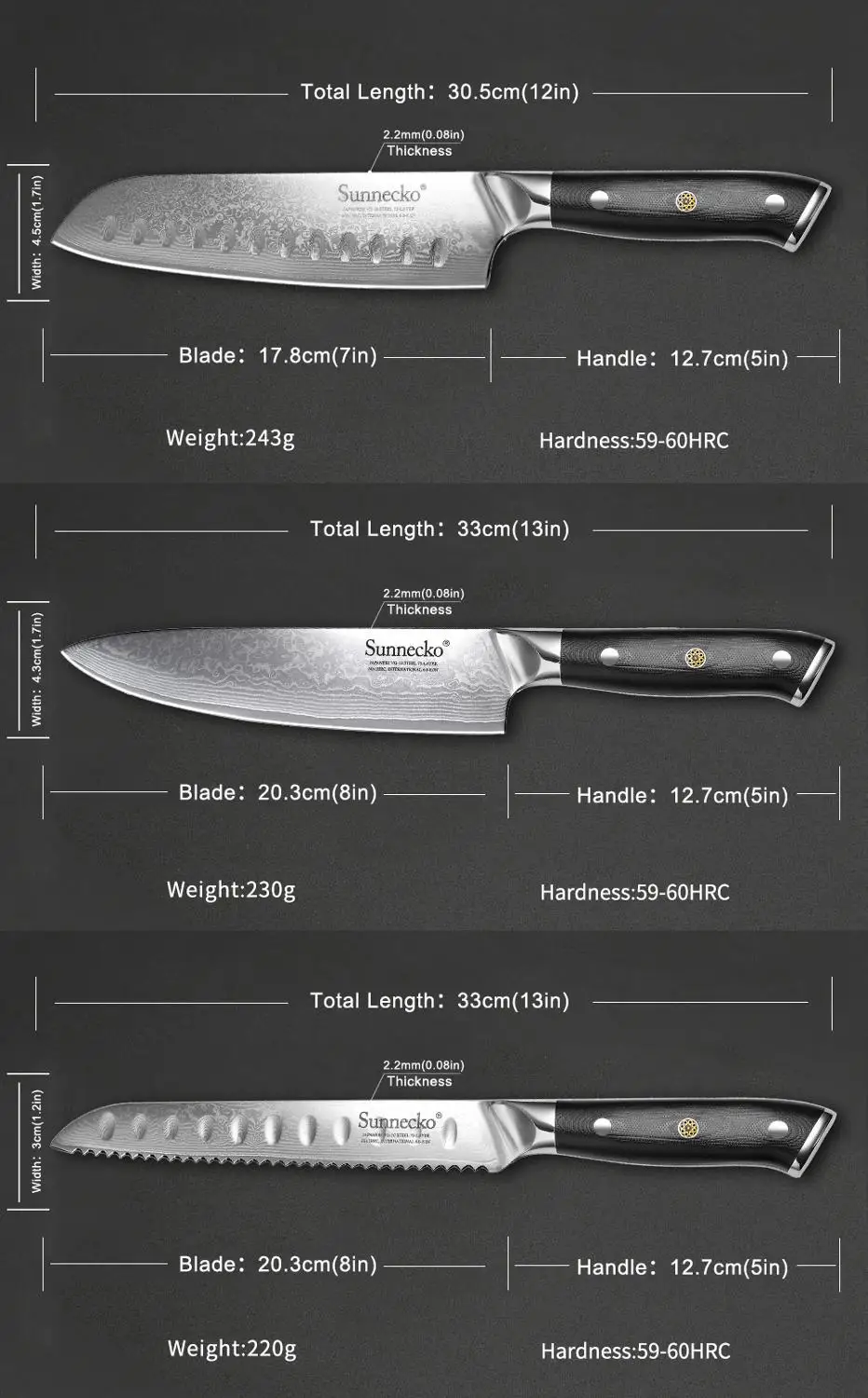 SUNNECKO 5 шт. набор кухонных ножей шеф-повара для очистки хлеба Santoku универсальный нож японский Дамаск VG10 сталь инструменты для приготовления пищи G10 Ручка