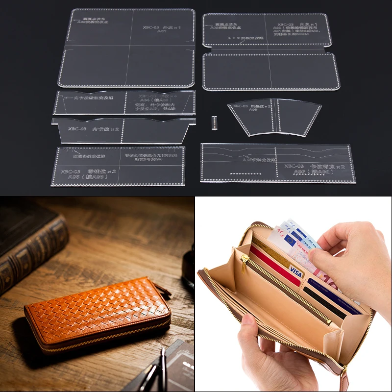 

Zipper Handbag Pocket Acrylic Pattern Leather Diy Design Tool