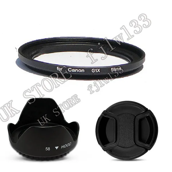 100 GUARANTEE 58mm Accessory Lens Hood & Cap +58mmG1X For Canon G1X