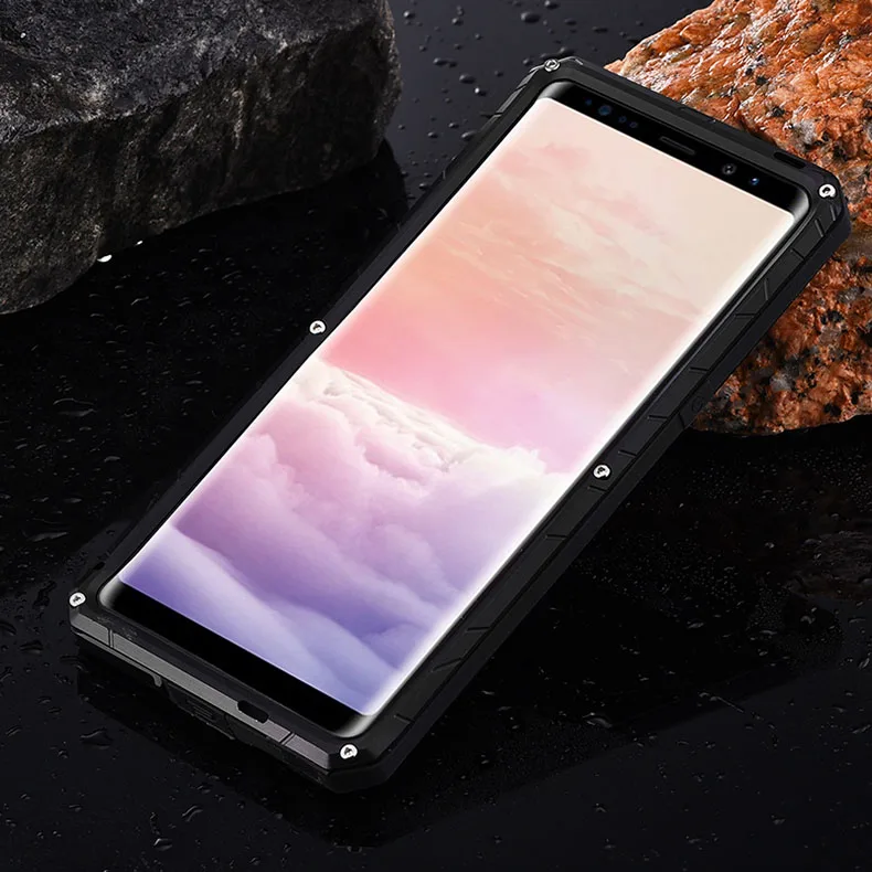 iMatch Water Resistant Shockproof Dust/Dirt/Snow-Proof Aluminum Metal Military Heavy Duty Armor Protection Case Cover for Samsung Galaxy Note 8
