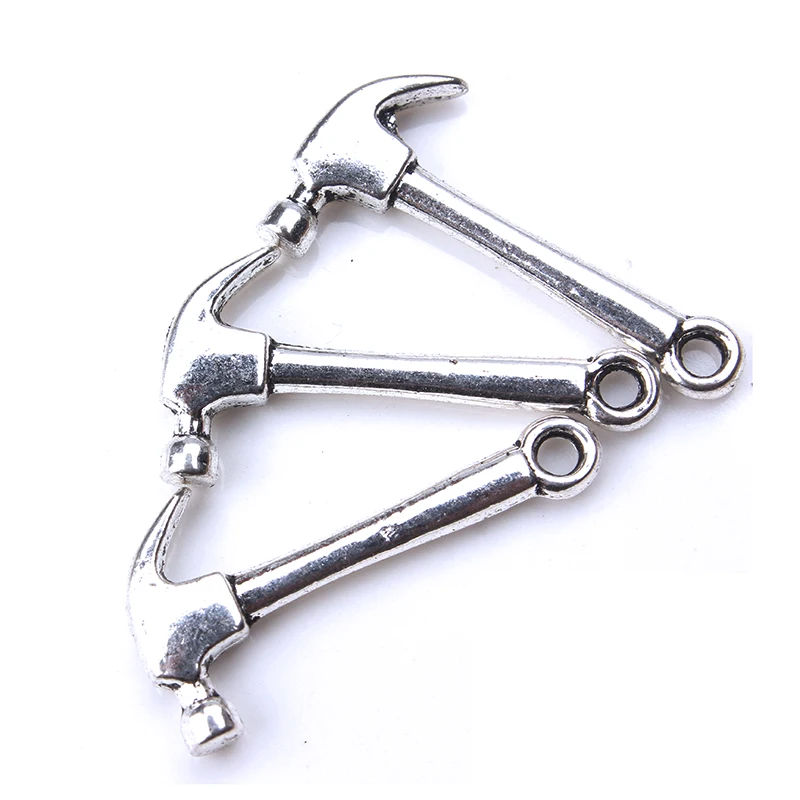 10pcs/lot 29x15mm Hammer Charms Antique Silver Color 2 Sided for diy