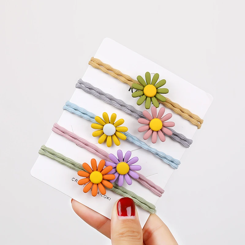 Hair Oranment Fashion Women Girls Flower Elastic Band Ponytail Holder Headbands Scrunchie Rubber Bands Accessories |