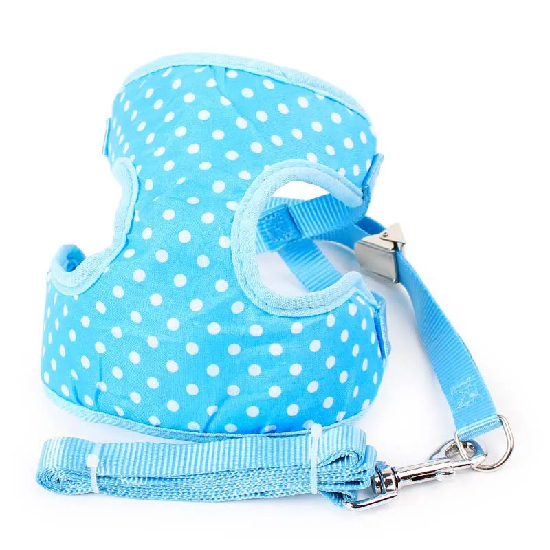Pet Cat Small Dog Harness Quick Release No Pull Dog Harness Leash Set Cute Dot Puppy Soft Mesh Padded Vest Pet Leads3