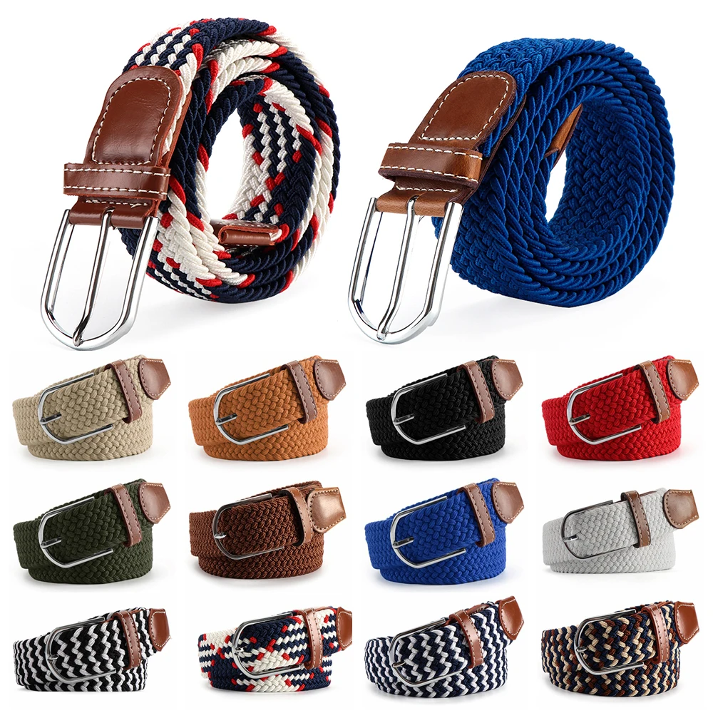 

Men Women Elasticated Belts Canvas Stretch Canvas Belts Trim Braided Belt Outdoor Sports Waistband Stretch Woven Belt