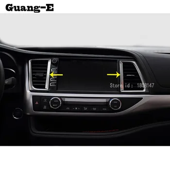 

Car styling detector trims ABS Chrome front middle centre air conditioning outlet vent 2pcs For Toyota Highlander 2015 2016 2017