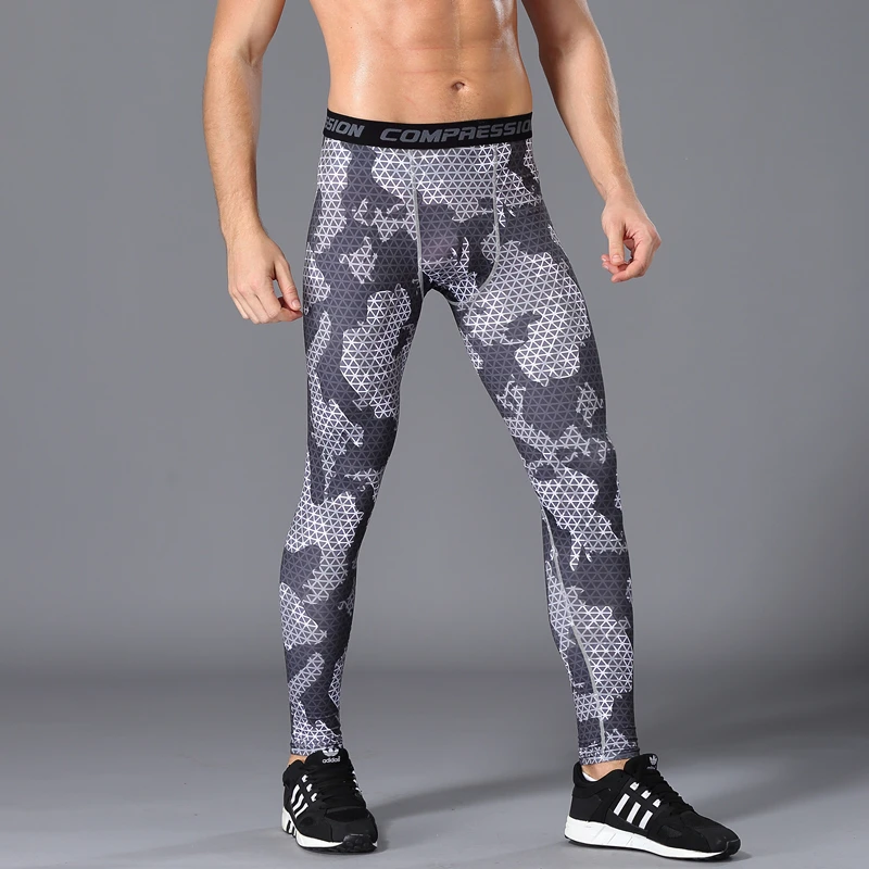 

Men Compression Pant Cycling Tights Pants Bodybuilding Mans Trousers Brand Camouflage Army Green Skinny Leggings Jogging