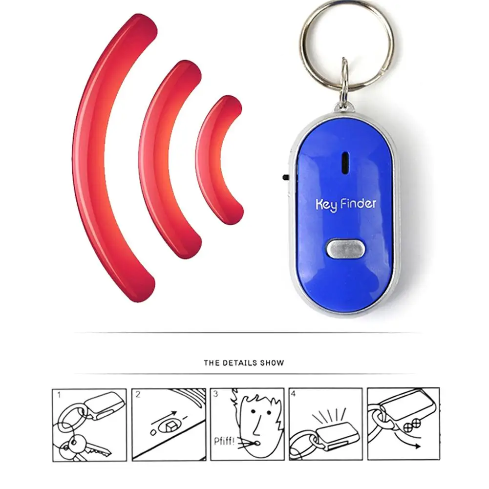 

LED Mini Anti-lost Whistle Frequency Induction Key Finder Senile Anti-lost Tracker Locators Key Finder For Wallet, Elderly, Kid