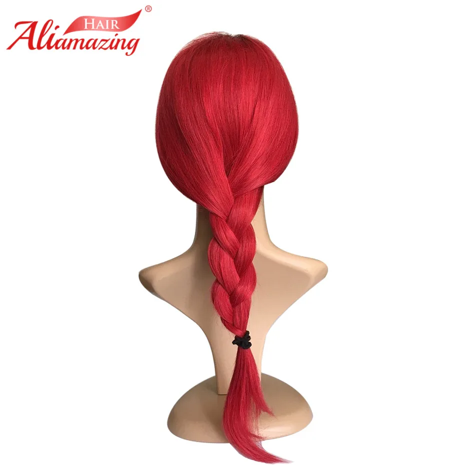 Ali Amazing Brazilian Silky Straight 150% Lace front Wig Remy Hair Ombre Red burgundy Human With Baby and Hairline | Шиньоны и парики