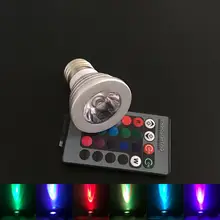 E27 E14 GU10 RGB Светодиодный прожектор волшебный RGB Светодиодный светильник с ИК-пультом дистанционного управления 16 цветов