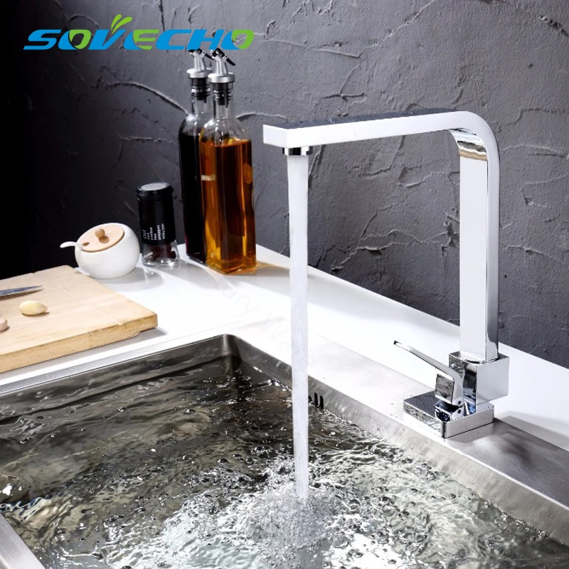 

SOVECHO New Style Brass body Chrome Polished Classic kitchen bathroom faucet 360 degree rotation Hot and Cold Water tap x7003