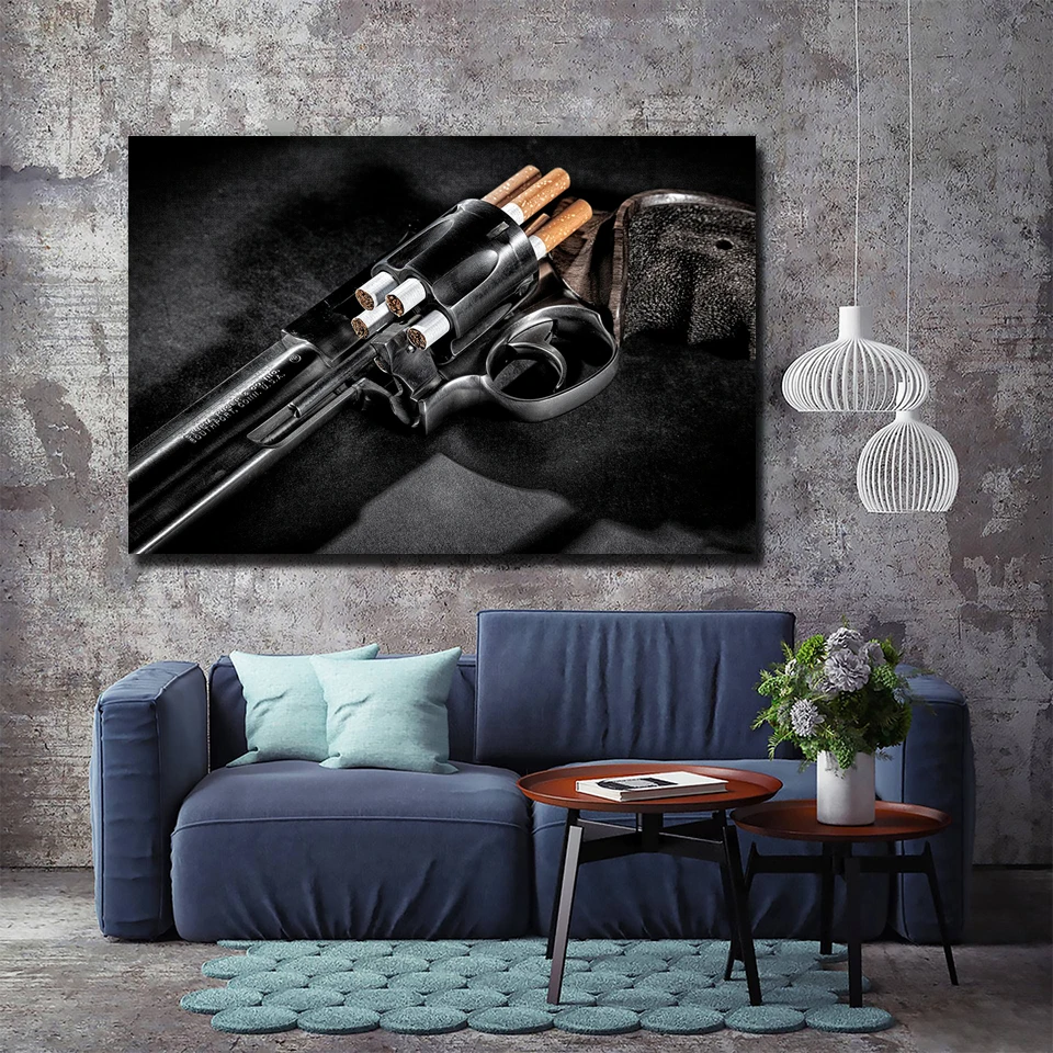 Revolver Weapon Gun Cigarette Wall Art Home Decor Frame Canvas Pictures HD Prints Gun Pistol Paintings Boy Teen Bedroom Posters Revolver Weapon Gun Cigarette Wall Art Home Decor Frame Canvas Pictures HD Prints Gun Pistol Paintings Boy Teen Bedroom Posters