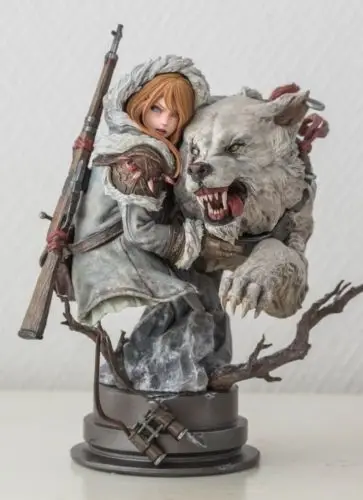 

Resin Figure Kit Girl with Wolf Unpainted Garage Model Kit