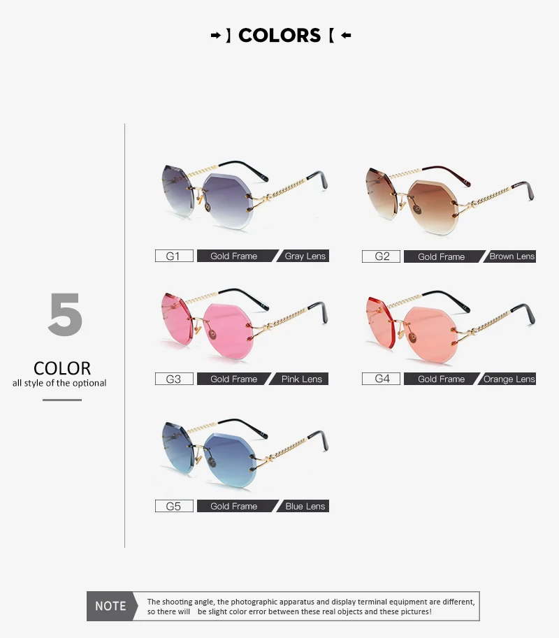 DENISA Pearl Rimless Ladies Sunglasses Unique Frame Polygon Womens Sunglasses Brand Designer UV400 Fashion gozluk G23001