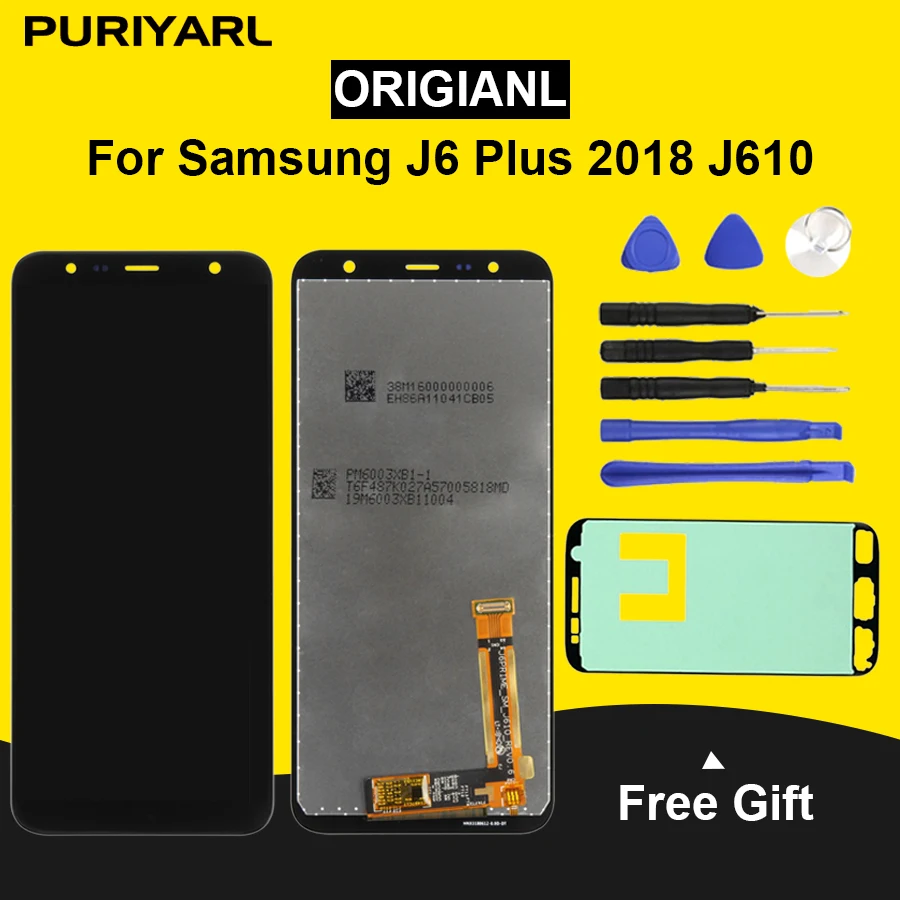 Pаспродажа Оригинал для samsung Galaxy J6 + J6 2018 J6 Plus J610 J610F J6 Prime ЖК дисплей сенсорный экран сенсор Digitier Замена