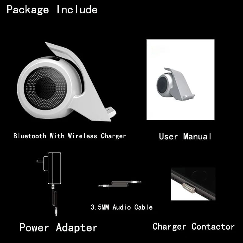 Wireless Charger Bluetooth Speaker 9V 3A Wireless Fast Charge For Iphone X 8 Plus NFC Contact Charging For Samsung Alarm Colck  (30)