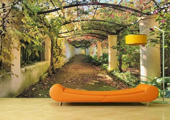 

Custom Wallpaper Murals Wall Garden Arch Way Self Adhesive Vinyl Wall Sticker Poster Wall Paper Home Decor