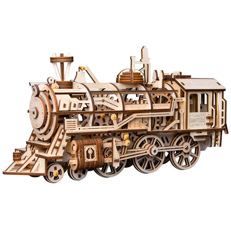 

Robotime Diy Clockwork Gear Drive Locomotive 3D Wooden Model Building Kits Toys Hobbies Gift For Children Adult LK701