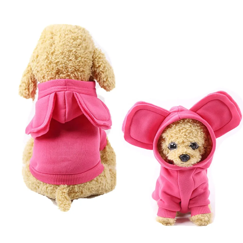 B1 Cute Big Ear Pet Dog Hoodie Clothes Puppy cats Warm Fleece
