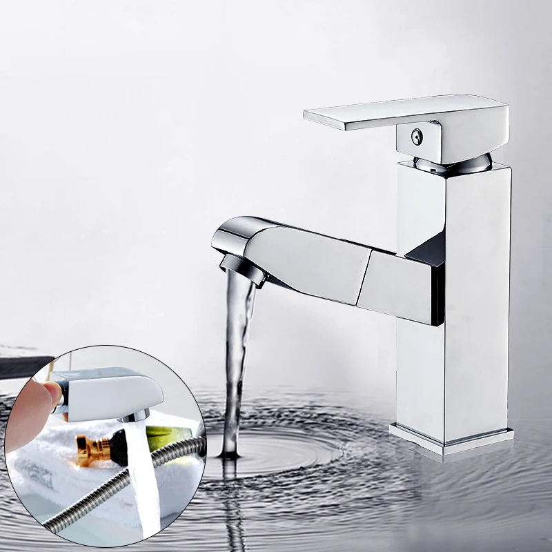 SSY Pull out faucet Design for Washing Hair and Face Polished Chrome