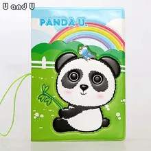 UandU мультфильм Обложка для паспорта для путешествий, pu кожаный держатель для кредитных карт с размером 14*9,6 см, держатель для паспорта-Китай панда