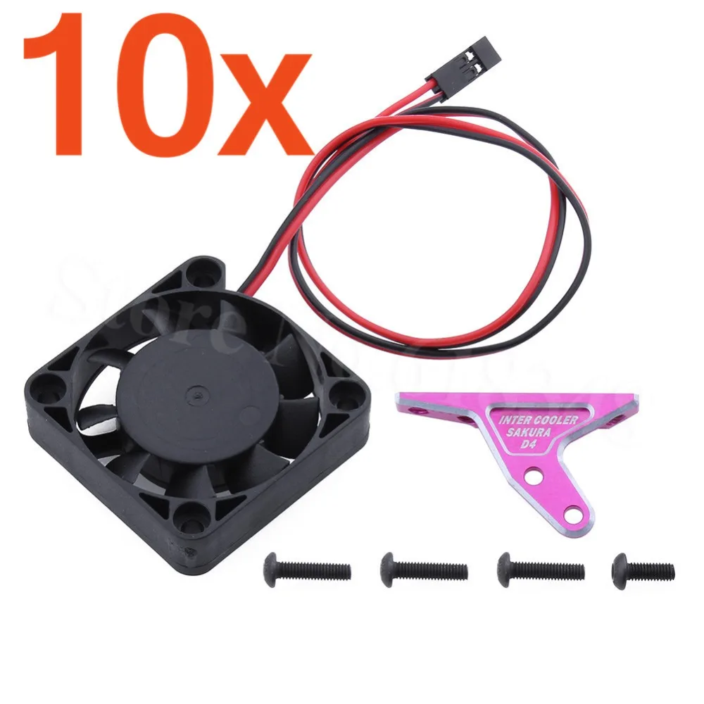 10-Pack Inter Cooler Cooling Fan 40x40MM for 3Racing Sakura D4 SAK-D4835 AWD RWD Electric 1/10 RC Drift Model Car Parts