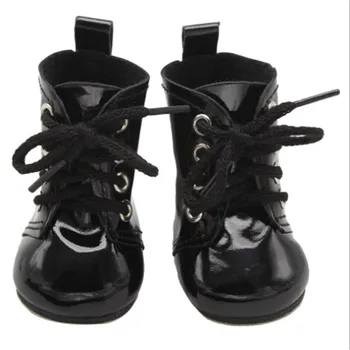 

1Pair New Lace Up PU Martin Boots Shoes Dolls Christmas Girls Toys Accessories Black