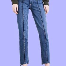 Harajuku Винтаж Ретро повседневное нерегулярность длинные брюки для девочек синий для женщин джинсы YQ-628