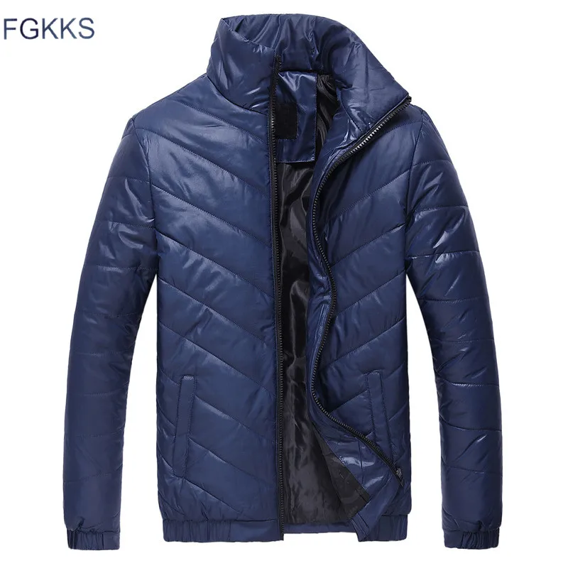 

FGKKS Winter Men Parkas Jacket Male Solid Color Standing Collar Thicken Warm Down Parkas Coat Man's Casual Parkas Outwear