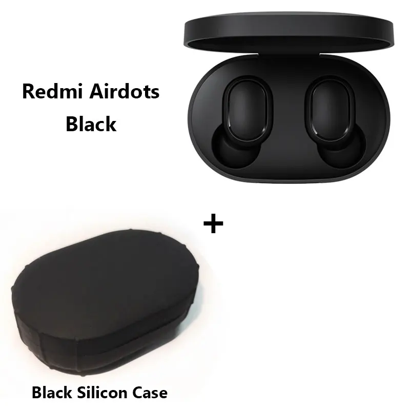 Xiaomi Redmi Airdots TWS Bluetooth наушники, стерео бас беспроводная гарнитура шумоподавления с микрофоном Handsfree наушники AI управление - Цвет: add black case