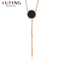 Ожерелье Xuping Characteristical длинное круглое позолоченное розовое золото для женщин Трендовое ювелирное изделие семейный подарок S196.8-45621