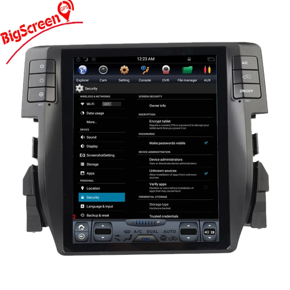 Discount 10.4 Inch Android 6.0 Tesla Style Car DVD Player GPS Navi For Honda Civic 2016 2017 Stereo Multimedia Headunit Autoradio Satnav 2