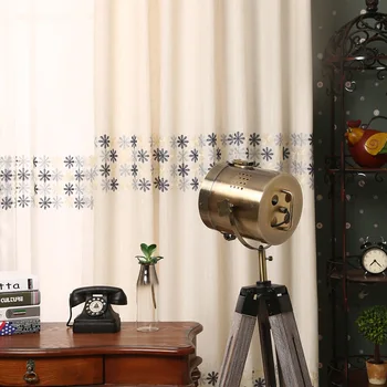 

Girl Curtain for Living Room Cotton Linen Daisies Embroidered Pink Modern Curtains for Bedroom Minimalist Shade Curtains