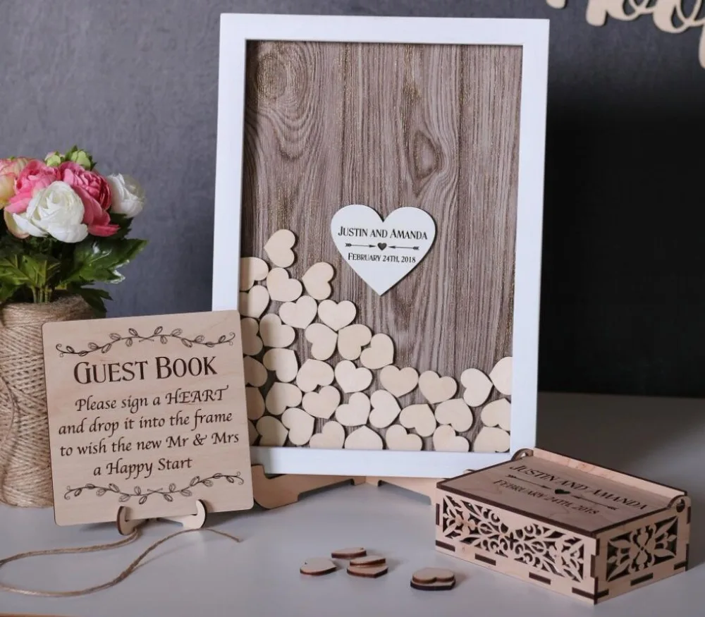

personalize rustic Wedding Guest book alternative drop box, Custom wood Wedding guestbooks , Mr and Mrs wedding sign shadow box