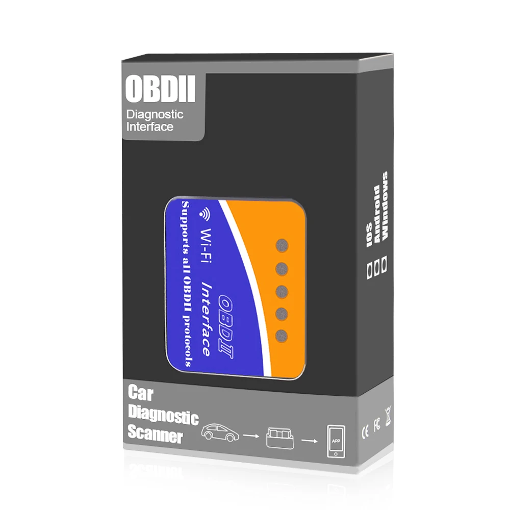 Авто обсидиан инструмент OBD2 ODB II ELM327 V1.5 Wi-Fi ODB2 диагностики автомобиля Универсальный OBD2 WI-FI ELM327 V 1,5 сканер для Android/IOS