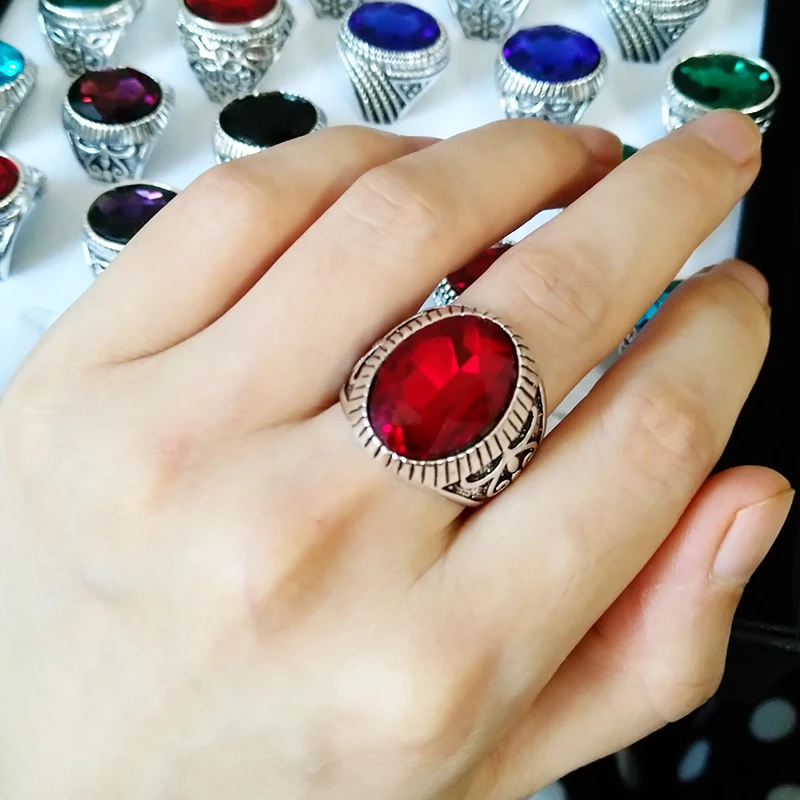 20 шт. модное кольцо для женщин ювелирное цветное стекло Винтажное кольцо обручальные кольца Анель