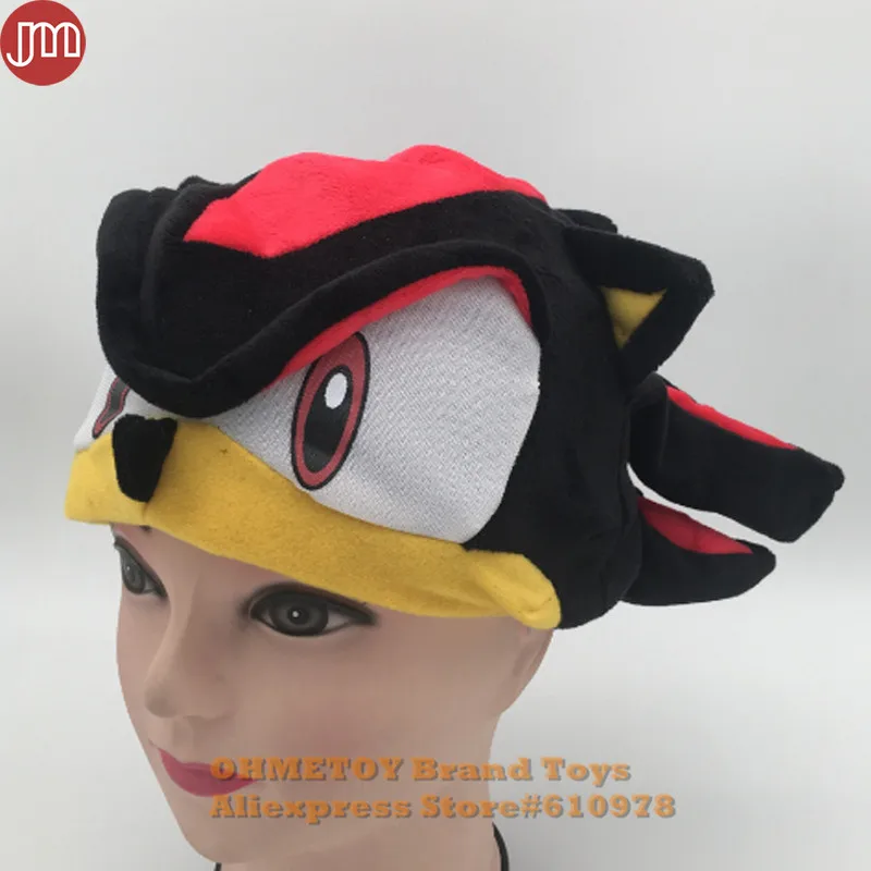 

OHMETOY Sonic Hat The Hedgehog Fleece Cosplay Plush Cap For Man Boy Adults Teenagers Blue Black Anime Costumes Brinquedos