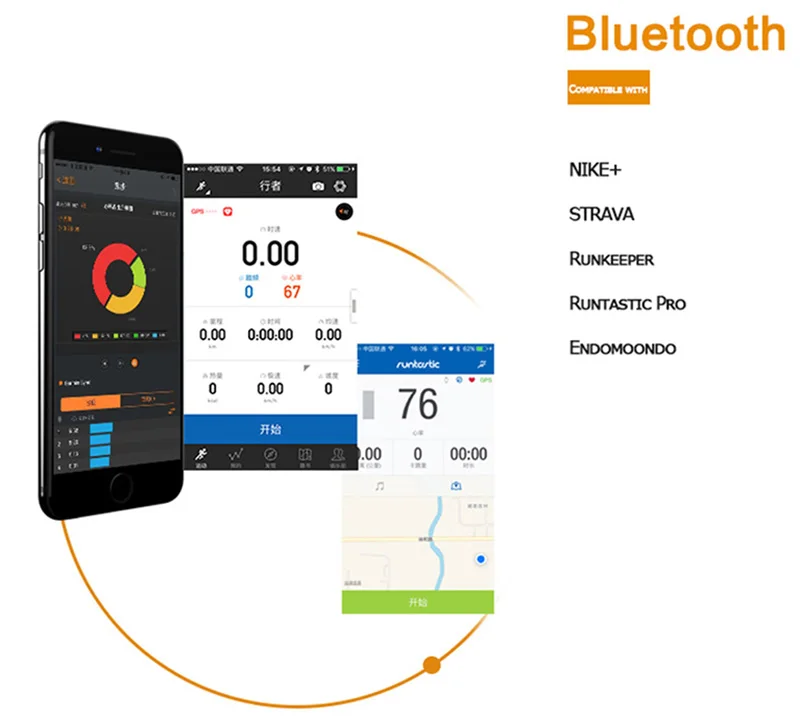 Bluetooth и муравей+ мех Garmin Wahoo Polar RUNTASTIC STRAVA ENDOMONDO TomTom Apple iPhone bresturt Herzfrequenzmesser HRM sensor