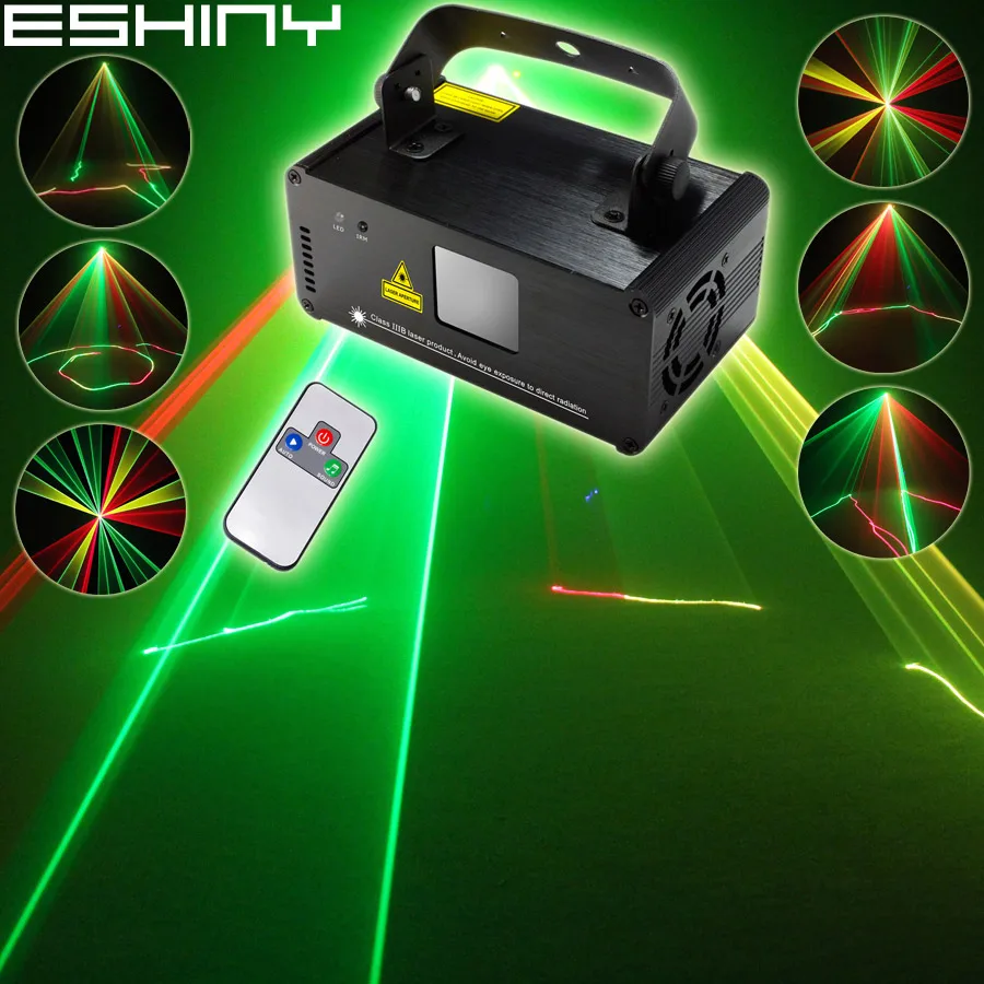 

ESHINY R&G 200mW Laser Lines Scans Beam Remote DMX DJ Dance Bar Disco Coffee Xmas Party Lighting Effect Stage Light Show N7B124