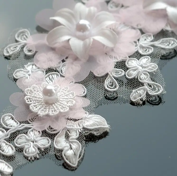 1 пара Кружевная аппликация для свадебных платьев|ivory lace applique|lace appliqueapplique diy |