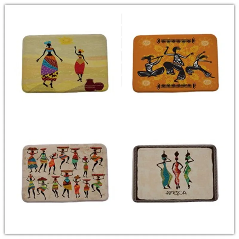 Doormats Bathroom Africa Dancing Woman Coral Velvet Floor Mats