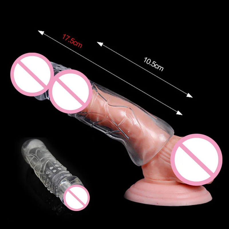 Силиконовый многоразовый презерватив для увеличения пениса 7 см|penis enlargement|penis