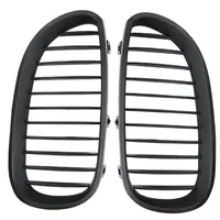 black pair For BMW 5 Series E60 E61 M5 2004-2009 520d 525 Car Styling Front Grille Kidney Grille Car Grill Racing Grille Matte Black 1 Pair (5)