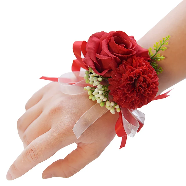 Wrist Flowers For Prom Rose Wrist Corsages Wristband Hand Flowers Wrist  Corsage Bracelets Corsage Wristlet Band For Wedding - AliExpress