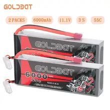 2 единицы GOLDBAT 6000 мАч lipo батарея 11 1 В RC автомобиль 3S Lipo rc fpv 55C с